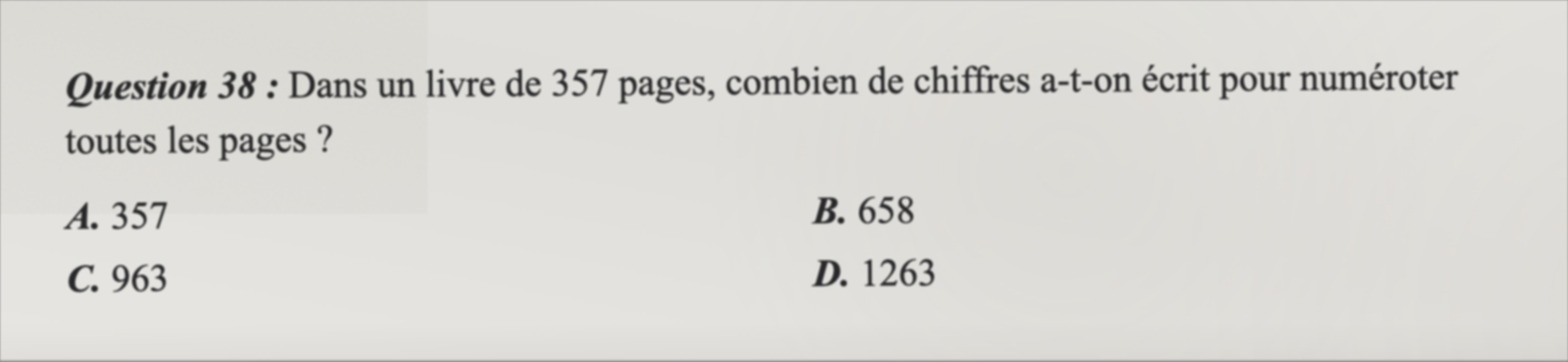 Scan de la question 38 du TAFEM 2017