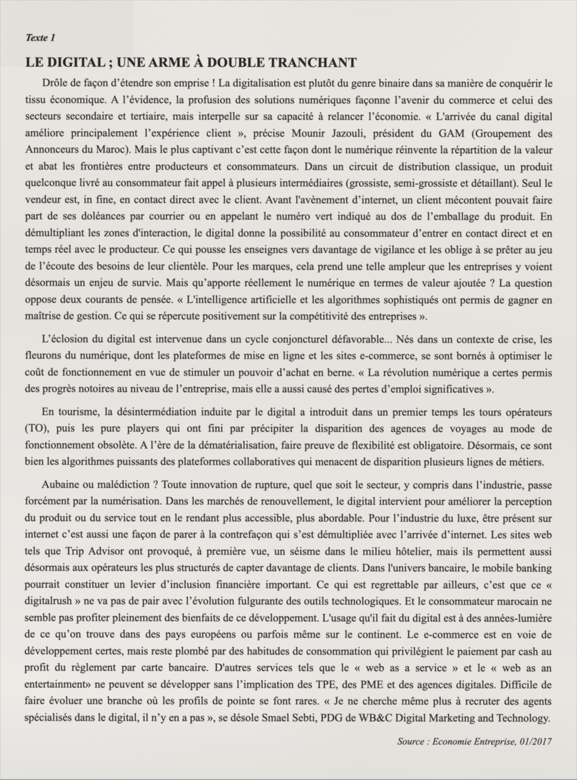 Texte 1 de mémorisation — TAFEM 2017