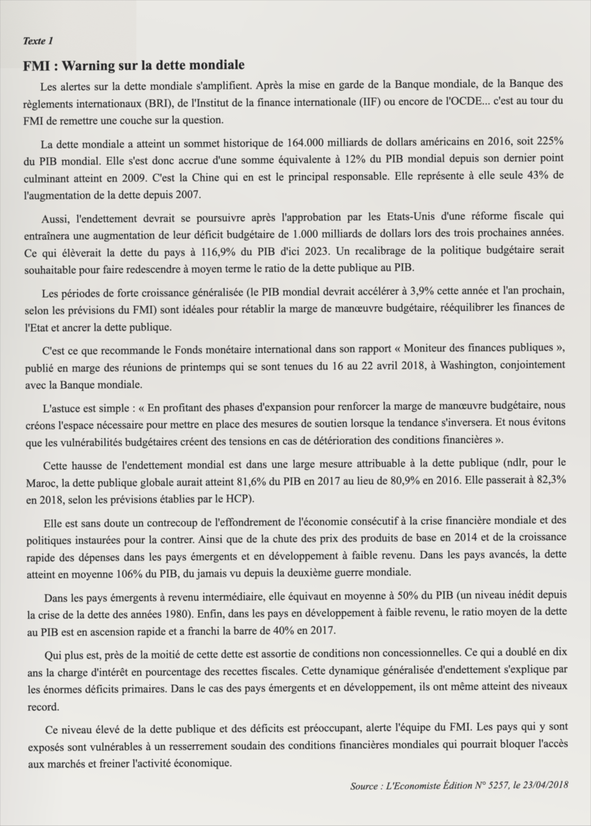 Texte 1 de mémorisation — TAFEM 2018
