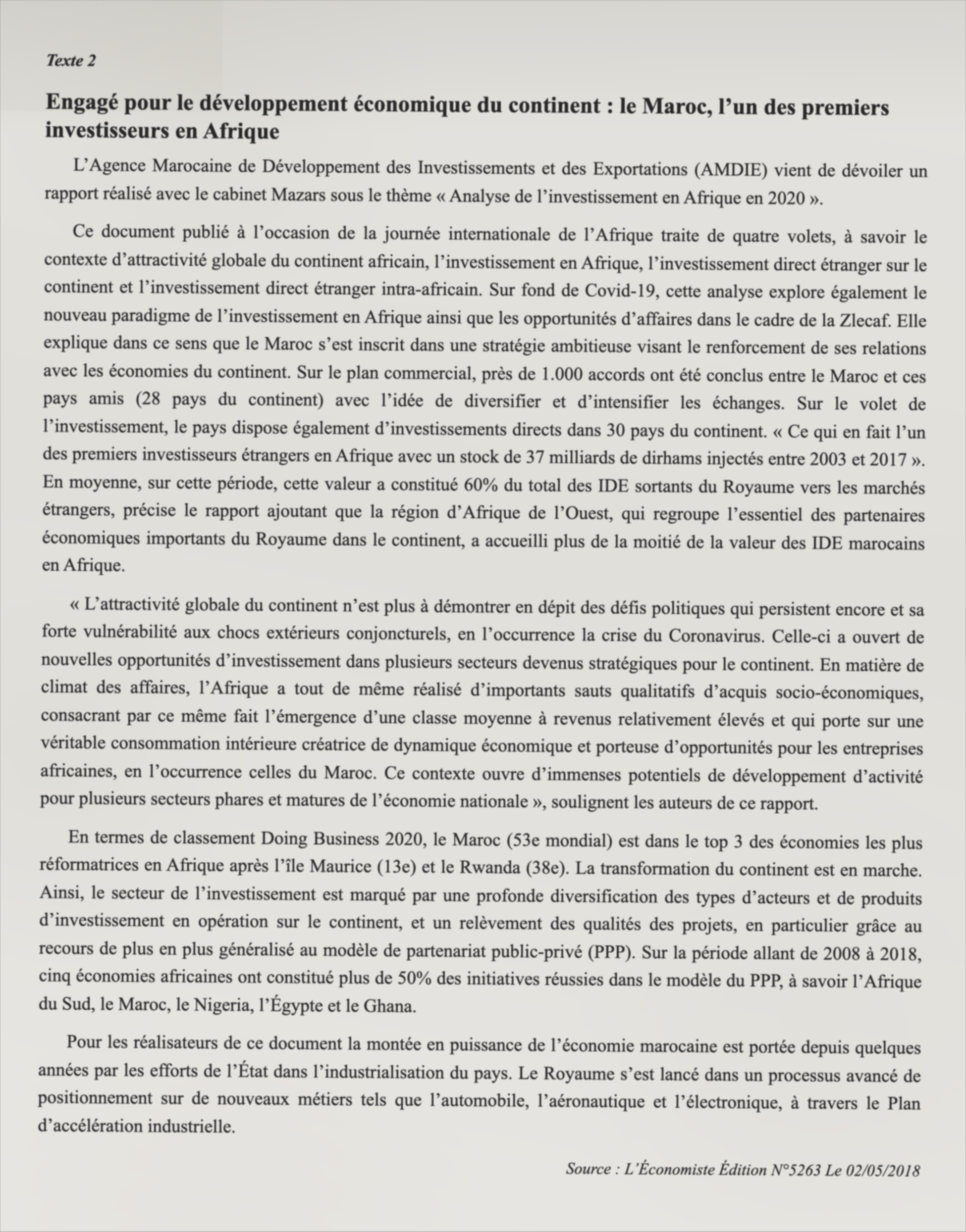 Texte 2 de mémorisation — TAFEM 2021